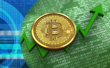 bitcoin arka plan üzerinde gösterimi