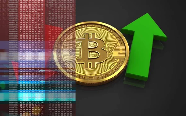 bitcoin arka plan üzerinde gösterimi