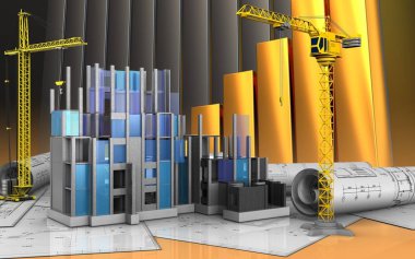  illüstrasyon inşaat ilerleme