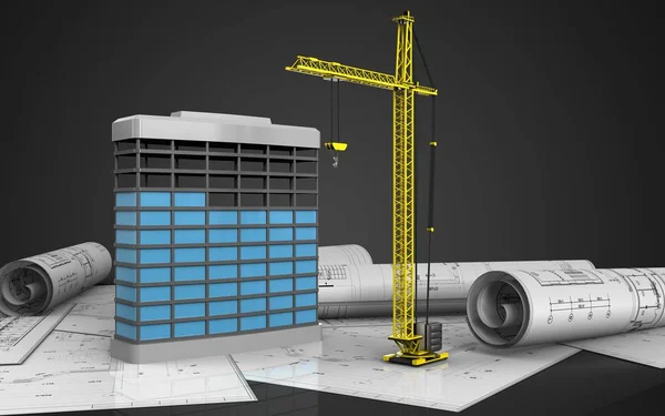 Illustration of building construction — Stock Photo, Image