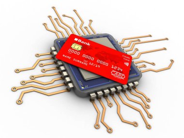 İşlemci arka plan üzerinde gösterimi