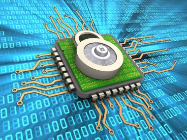 İşlemci arka plan üzerinde gösterimi