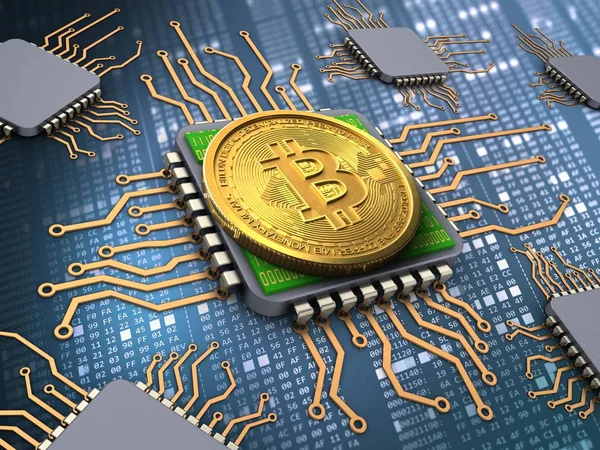 Abbildung von Bitcoin über Hintergrund — Stockfoto