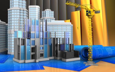  illüstrasyon inşaat ilerleme