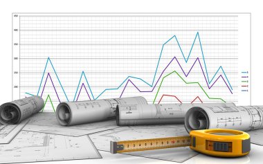 cetvelin üzerinde iş grafiği