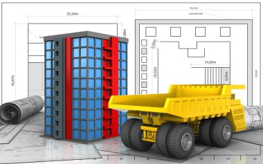 Bina arka plan üzerinde gösterimi