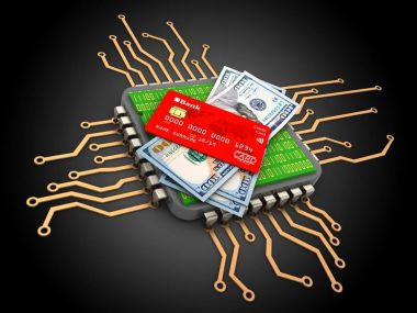 İşlemci arka plan üzerinde gösterimi