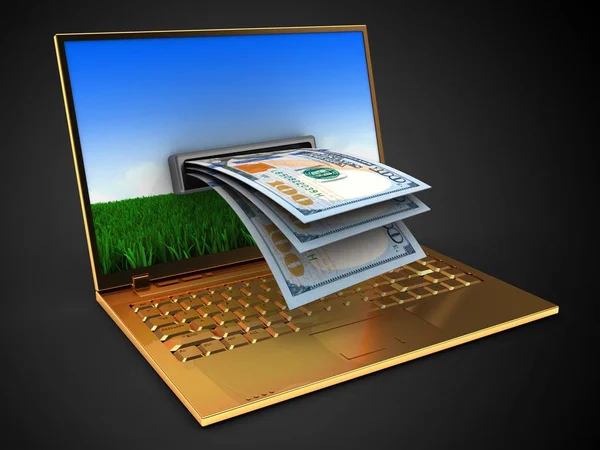 Εικονογράφηση του golden υπολογιστή — Φωτογραφία Αρχείου
