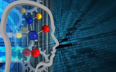 molekül arka plan üzerinde gösterimi