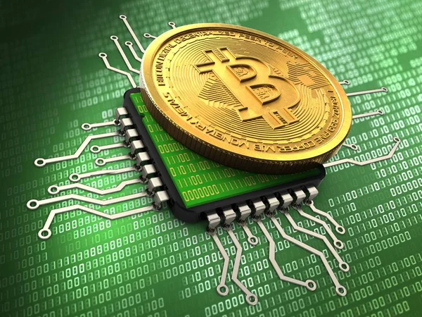 Illustrasjon av bitcoin over bakgrunnen – stockfoto