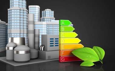 Fabrika arka plan üzerinde gösterimi