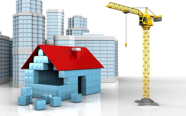 Construção de blocos de casa — Fotografia de Stock