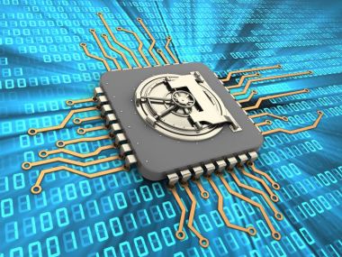  İşlemci arka plan üzerinde gösterimi