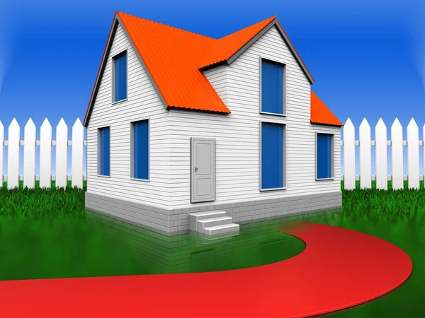 Illustration of house  over  background — Stock Photo, Image