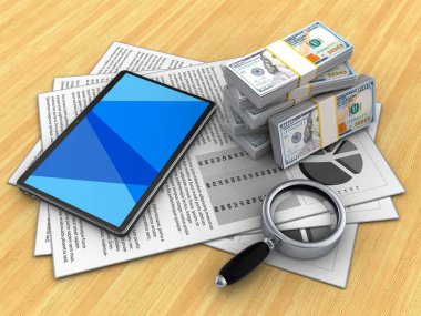  belgeleri arka plan üzerinde gösterimi