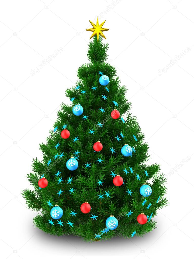 Christmas tree over  background