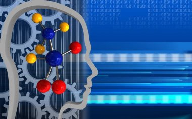  molekül arka plan üzerinde gösterimi 
