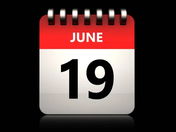 Illusztráció: naptár. június 19. — Stock Fotó