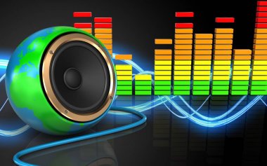 f dünya küre hoparlör 