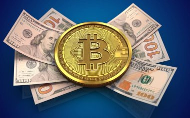  bitcoin arka plan üzerinde gösterimi