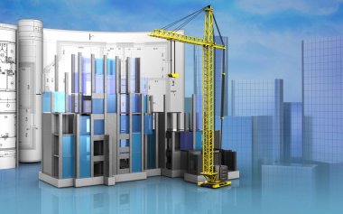 illüstrasyon inşaat ilerleme