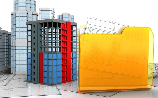 Illustration of building construction — Stock Photo, Image