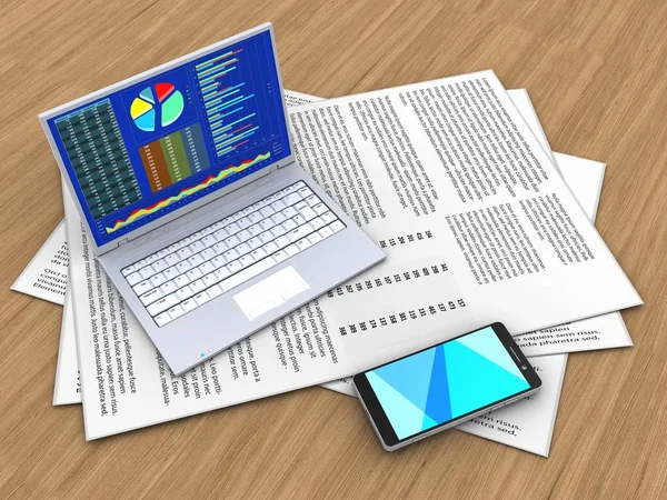 Illustration of papers  over  background — Stock Photo, Image