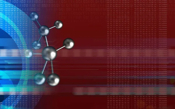 Illustratie van het molecuul op achtergrond — Stockfoto