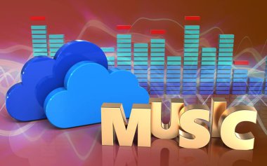 bulutlar üzerinde kırmızı ses dalgası 