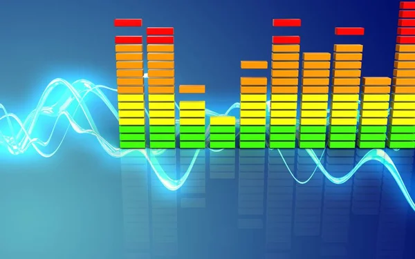 Sound wave blue background — Stock Photo, Image