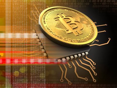 bitcoin arka plan üzerinde gösterimi