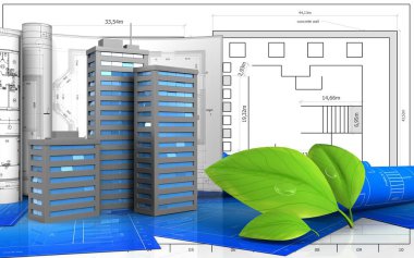  Çizimleri ile şehir binaları