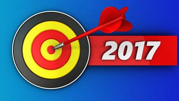 Ronde doelstelling met jaar 2017 — Stockfoto