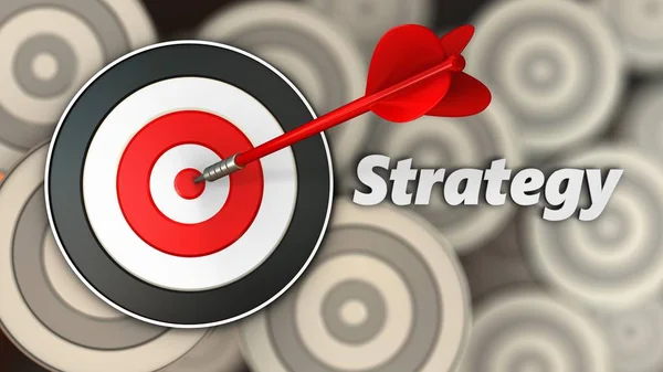 Illustrazione dell'obiettivo con la strategia — Foto Stock