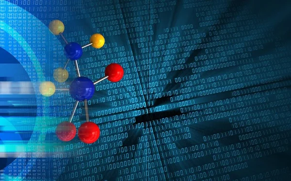 Illustratie van het molecuul op achtergrond — Stockfoto