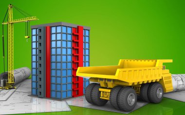 vinç ile bina çizimi