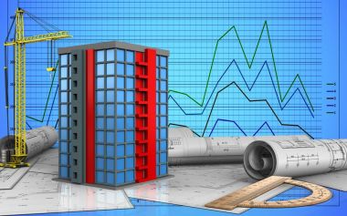 vinç ile bina çizimi