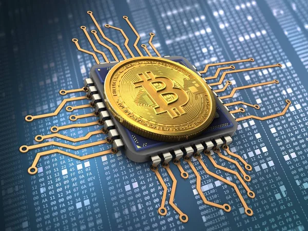 Abbildung von Bitcoin über Hintergrund — Stockfoto