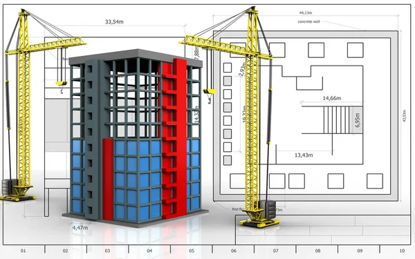 illustration of building construction