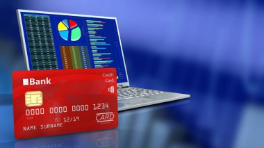 bilgisayar üzerinde mavi grafik arka planı