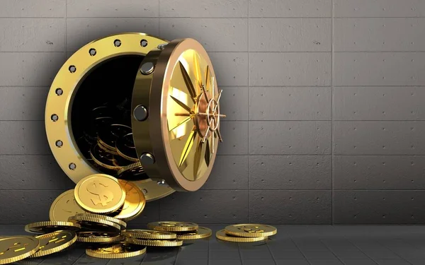 Illustration of dollar coins storage — Stock Photo, Image