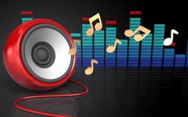  hoparlör arka plan üzerinde gösterimi 