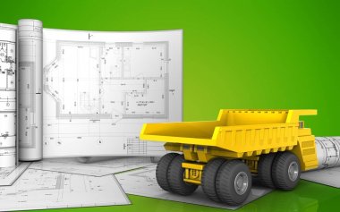 çizimleri ile ağır kamyon