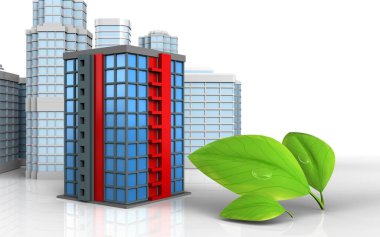 kentsel sahne ile bina 