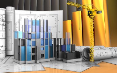 İnşaat ilerleme çizimleri ile