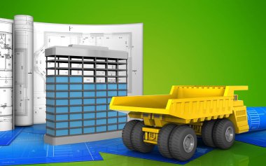 Bina inşaat çizimleri ile 