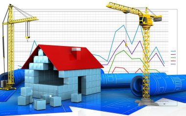 ev blok inşaat vinç ile