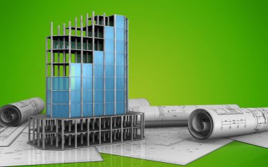  modern yapı çerçeve çizimi