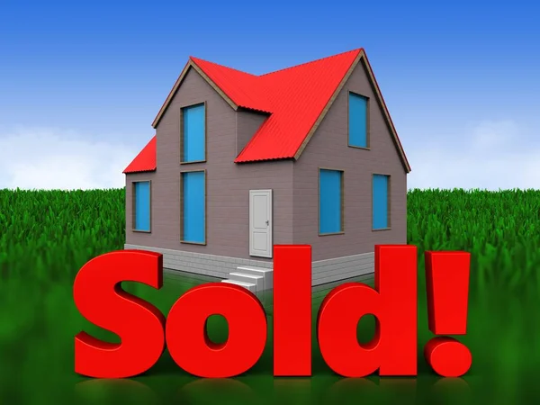 Ház eladott jele — Stock Fotó