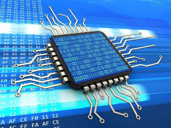 Ilustración del chip de ordenador —  Fotos de Stock